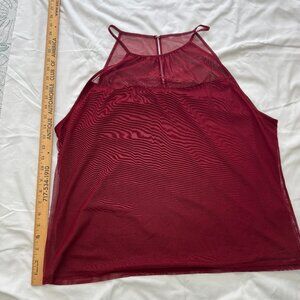 DKNY Mesh tank in burgundy - XL